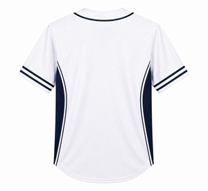 เสื้อเบสบอลแบบกำหนดเอง คอวี แขนสั้น ผ้าโพลีเอสเตอร์ 100% พิมพ์ลายด้วยความร้อน ระบายอากาศได้ดี ซับเหงื่อ สำหรับผู้ใหญ่ ด้านหน้า - Product Image 4