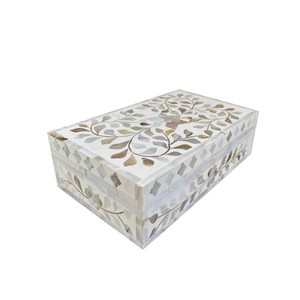 High Class Mother Pearl Food <b>Container</b> Handcrafted American Style Lid Decorative MDF Box Wholesale Big Quantities Manufacturer - Product Image 1