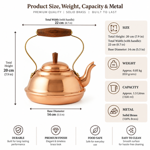 Bouilloire à thé en cuivre poli miroir de qualité supérieure avec poignée en bois, théière moderne pour cuisinière, fournisseur en gros d'appareils de cuisine - Product Image 5