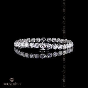 Nuevo Diseño de Pulsera de Diamantes Cultivados en Laboratorio, Corte Brillante Redondo, en Oro de 10/14/18 Quilates, Joyería Fina de Moda para Mujer - Product Image 2