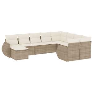 Conjunto de Sofás de Jardín de Ratán Beige, 6 Plazas, Muebles de Exterior Resistentes a la Intemperie, Diseño Contemporáneo - Product Image 4