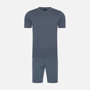 Conjunto Deportivo de Verano de 2 Piezas para Hombre HADIA SHAHID de Alta Calidad, Transpirable, Estilo Urbano, Camiseta Brillante de Poliéster/Algodón Premium - Product Image 4