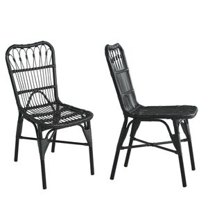 Set di 2 Sedie da Pranzo in Rattan PE per Esterni, Ideali per Giardino, Bordo Piscina, Colore GRIGIO - Product Image 6