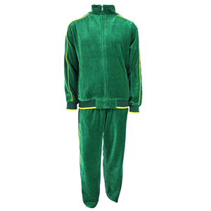 Ensemble de survêtement unisexe marron deux pièces à manches longues, col montant, fermeture éclair, couleur unie, style décontracté, collection automne - Product Image 6