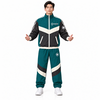 Ensemble de survêtement unisexe décontracté et respirant coupe-vent, veste à capuche tissée et pantalon de jogging, fermeture éclair intégrale, vêtements de sport d'extérieur, logo personnalisé