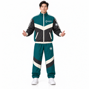 Conjunto Deportivo Unisex Casual Transpirable Cortavientos con Chaqueta Tejida con Capucha y Pantalones Jogger con Cremallera Completa para Deporte al Aire Libre, Logotipo Personalizado - Product Image 1