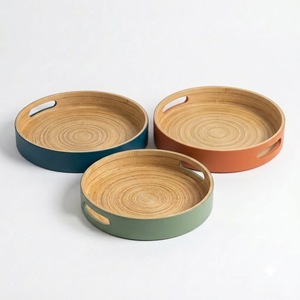 Bandeja Grande de Bambú Tejido, Bandeja Decorativa Hecha a Mano para Servir, Ideal para Restaurantes, Hoteles, Cocinas y Mesas de Comedor - Product Image 3