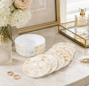 Mother Of Pearl Coaster <b>Placemat</b> Wedding and Gift Collection Multi Color MOP Wine Glass Coaster Best Selling - Product Image 6