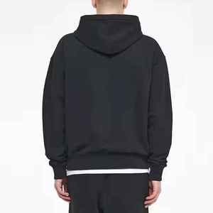 High Quality Quarter Zip <b>Pullover</b> Hoodie <b>Men's</b> Custom Foam Printing Logo 100% Cotton Heavyweight Fleece - Product Image 5