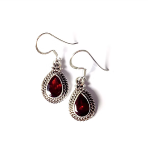 Trendy Garnet Gemstone <b>Earrings</b> with 925 Sterling <b>Silver</b> Water <b>Drop</b> Shape Jewelry for Weddings and Parties - Product Image 2