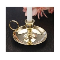 Chandelier vintage en cuivre avec poignée, support à bougies rétro en laiton pour bougies coniques, chandelier de table classique en métal
