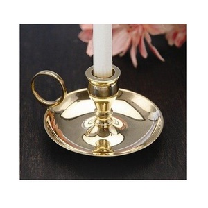 Vintage Copper Chamberstick Candle <b>Holder</b> with Handle Retro Brass <b>Candlestick</b> <b>Holder</b> for Taper Candles Classic Metal Tabletop - Product Image 3