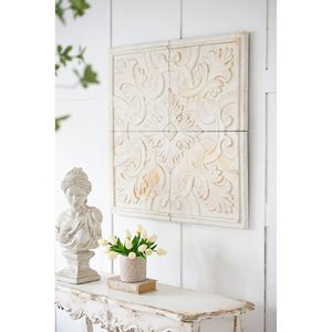 S/4 pannelli quadrati in legno invecchiato 17.5x17.5 pollici per l'arredamento della casa - Product Image 4