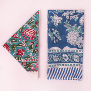 Hermoso Pañuelo Cuadrado de Algodón Estampado a Mano para Mujer, con Diseño Floral, Accesorios Multicolores, Estilo Boho, Artesanía de Rajastán - Product Image 1