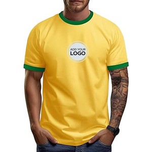 เสื้อยืดคอกลมทรงสปอร์ตชาย แขนสั้น คอตตอน แต่งขอบคอตัดสี เสื้อยืดริงเกอร์ชาย (5-14 ปี) เสื้อยืดสกรีนโลโก้ตามสั่ง - Product Image 3