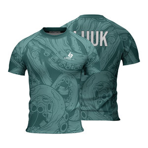 Custom Printed <b>Compression</b> <b>Shirt</b> <b>Men's</b> Short Sleeve Crew Neck Quick Dry Polyester Sportswear All Seasons Athletic Top - Product Image 3