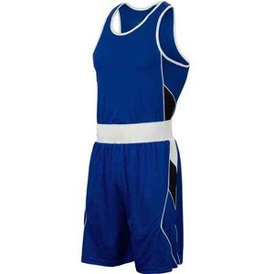 Ensemble de boxe rouge avec design jaune et vert, gilet et short en coton respirant à séchage rapide pour l'entraînement en toutes saisons - Product Image 2