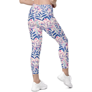 Leggings de yoga imprimés pour femmes, taille haute, extensibles, pantalons de sport, motif floral, vêtements de fitness, course à pied, entraînement - Product Image 4