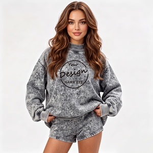 Sudadera Oversize de Algodón Suave para Mujer con Logo Personalizado, Cuello Alto, Estilo Urbano, Bordada, de Forro Polar, Larga y Ecológica - Product Image 1