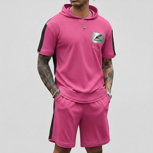 Nuevo Conjunto de Dos Piezas de Verano para Hombre, Camiseta y Pantalones Cortos con Estampado Doble Personalizado, Transpirable y Suave, con Logotipo Personalizado, Precio Muy Bajo - Product Image 3