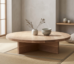 Woodgrad Living Designer Kailani Modern Teakwood Coffee <b>Table</b> Artistic Cross-Base Durable <b>Solid</b> <b>Wood</b> Construction Furniture - Product Image 4