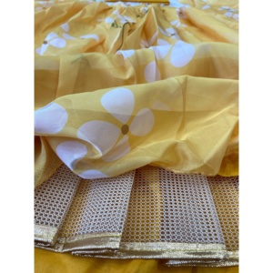 Magnifique Lehenga Choli à imprimé floral jaune pour les occasions spéciales, taille 2XL par Heera Creation - Product Image 6