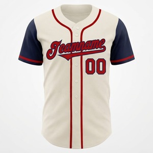 Camiseta de Béisbol Personalizada para Hombre, Blanca, Azul Marino y Roja, Manga Corta, Nombre del Equipo y Número Impresos, Absorbe la Humedad, Corte Regular - Product Image 2