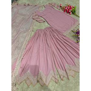 Designer Heavy Embroidery <b>Modest</b> <b>Sets</b> New Party Wear Sharara Palzo with Elegant Look - Product Image 5
