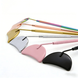 Premium Personalized Stainless Steel Gold-Plated Wall-Mounted Cosmetic <b>Mirror</b> Slim Handle for Precision Lash Application - Product Image 5