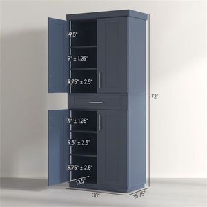 Mobile da Cucina in Legno Massello Stile Moderno, Armadio Multifunzionale con Pannelli in Compensato e Melamina, Arredamento per Soggiorno - Product Image 3