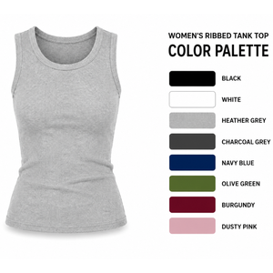 Débardeur côtelé respirant pour femme, sans manches, col rond, coupe ajustée, tricoté, 95% coton, couleur unie, style décontracté streetwear - Product Image 4