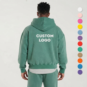 Sudadera con capucha personalizada de algodón prémium de alto gramaje con lavado vintage y cremallera, estilo streetwear, con serigrafía personalizada y estampado en relieve, proveedor mayorista OEM - Product Image 2