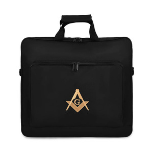 Master Mason Blue Lodge Apron <b>Case</b> Black Cordura Fabric Gold Embroidered Emblem Regalia Storage Hand Masonic Bag Handmade Formal - Product Image 1