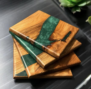 Suministro directo del fabricante Juego de posavasos hecho a mano de primera calidad Estilos únicos Mejor precio para 3-4 piezas para cortar bloques - Product Image 1