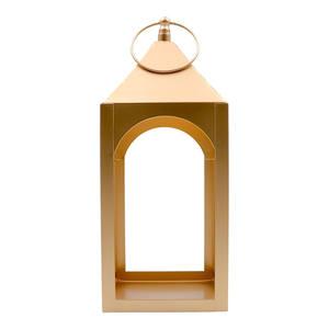 Lanterne en fer forgé artisanale de style classique De-Artico avec anneau de suspension supérieur, dorée, pour table, décoration maison/café, Noël - Product Image 1