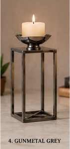 Home Decorative <b>Metal</b> <b>Candle</b> Stand New Design <b>Black</b> Colored <b>Metal</b> Crafted <b>Candle</b> <b>Holder</b> For Wedding and Event Decoration - Product Image 2