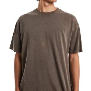 Camiseta de Hombre Gris Carbón con Hombros Caídos, Oversize, Lisa, Mezcla de Algodón, Fabricante de Ropa con Etiqueta Personalizada - Product Image 5