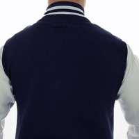 Veste de baseball personnalisée de haute qualité, corps en laine, manches en cuir véritable, coupe ajustée élégante, respirante, pour homme