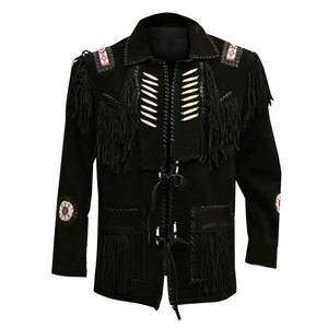 Men's <b>Suede</b> Leather Winter <b>Jacket</b> Customized Stand Collar Vintage Style Waterproof Breathable Eco-Friendly High Quality Front - Product Image 1