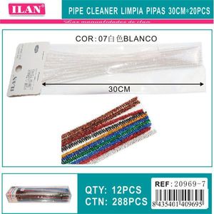 Pulitore per tubi Iln 30 cm bianco con fili dorati per artigianato e progetti fai da te - Product Image 3