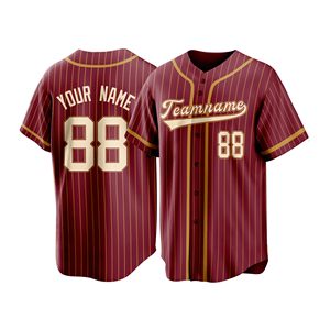 Uniforme de Béisbol Personalizado con Nombre, Diseño de Rayas Finas en Malla de Poliéster, Transpirable, Impresión de Alta Resolución - Product Image 2