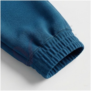 Ensemble de survêtement bleu pour homme, manches longues, col montant semi-zippé, couleur unie, respirant, coupe décontractée, idéal pour l'automne - Product Image 6