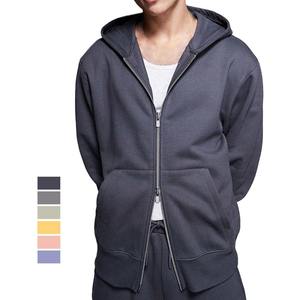 Sweat à capuche zippé pour homme, surdimensionné, de haute qualité, style vintage, effet délavé soleil et usé, délavé à l'acide - Product Image 2
