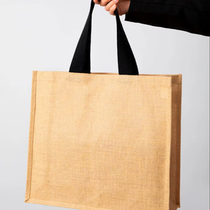 Bolsas de Yute Natural al por Mayor, Bolsas de Compras Biodegradables y Duraderas con Asas de Algodón para Uso Promocional y Uso Diario - Product Image 1