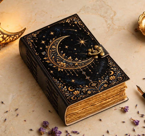Celestial <b>Moon</b> Leather Journal Grimoire <b>Book</b> of Shadows <b>Moon</b> Phase Spell <b>Book</b> Witchy Gothic Journal Vintage Diary Wiccan Gift - Product Image 1