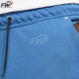 Pantalon de jogging décontracté personnalisé de haute qualité en coton lavé avec taille élastique, coupe large pour homme - Product Image 6