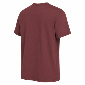 Camiseta de Algodón Personalizada Color Granate con Cuello en V y Detalle de Costura en Contraste, Manga Corta, Lisa, Ropa de Verano para Hombre, Venta al Por Mayor - Product Image 4