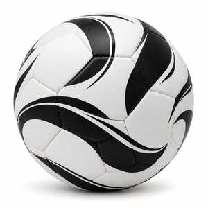 Balón de Fútbol ESTRELLA INTERNATIONAL con Patrón de Rayas Curvas en Turquesa y Blanco, Tamaño 5, para Entrenamiento en Interiores/Exteriores, Ligero, en Caja - Product Image 1