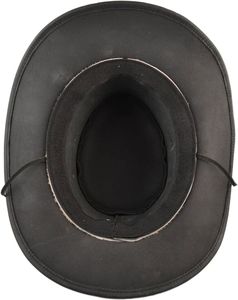 Unisex Black Leather Cowboy <b>Hat</b> With Cowhide Panel And Braided <b>Band</b> Casual Outdoor Style Adult Spring Autumn Fit 2026 - Product Image 3