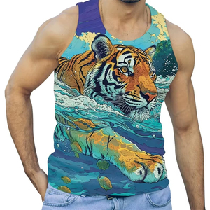 Men Tank Top New Quality 3D Printed Sea Snow Tiger Tank Tops <b>For</b> Man Cool <b>Animal</b> <b>Pattern</b> Tees Summer Casual Vest Oversized - Product Image 4